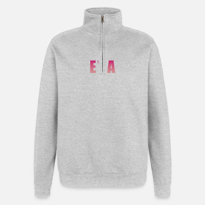 Gradient Text Block Design - Quarter-Zip Sweatshirt - heather grey