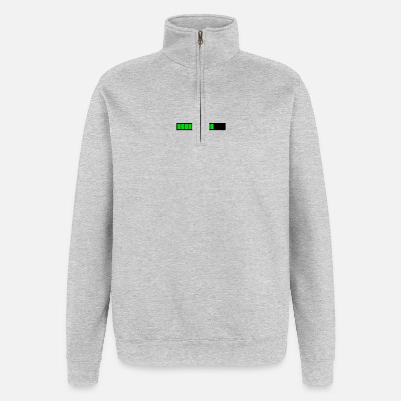 Rectangle loading bar Black Green (75%) - Quarter-Zip Sweatshirt - heather grey