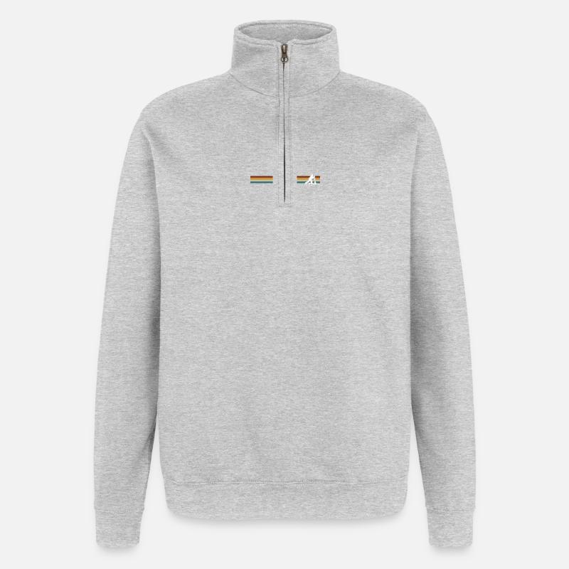 En attente du fichier de conception - Sweat à zip 1/4 - gris chiné