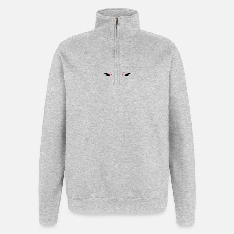 KRAVMAGA courbée - Sweat à zip 1/4 - gris chiné