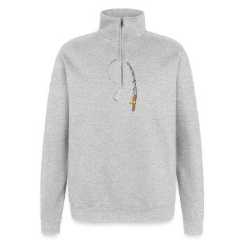 Angel - Quarter-Zip-Sweatshirt - Grau meliert - Vorne - AI Model Female 172 light (172cm) & AI Model Male 178 dark (178cm)
