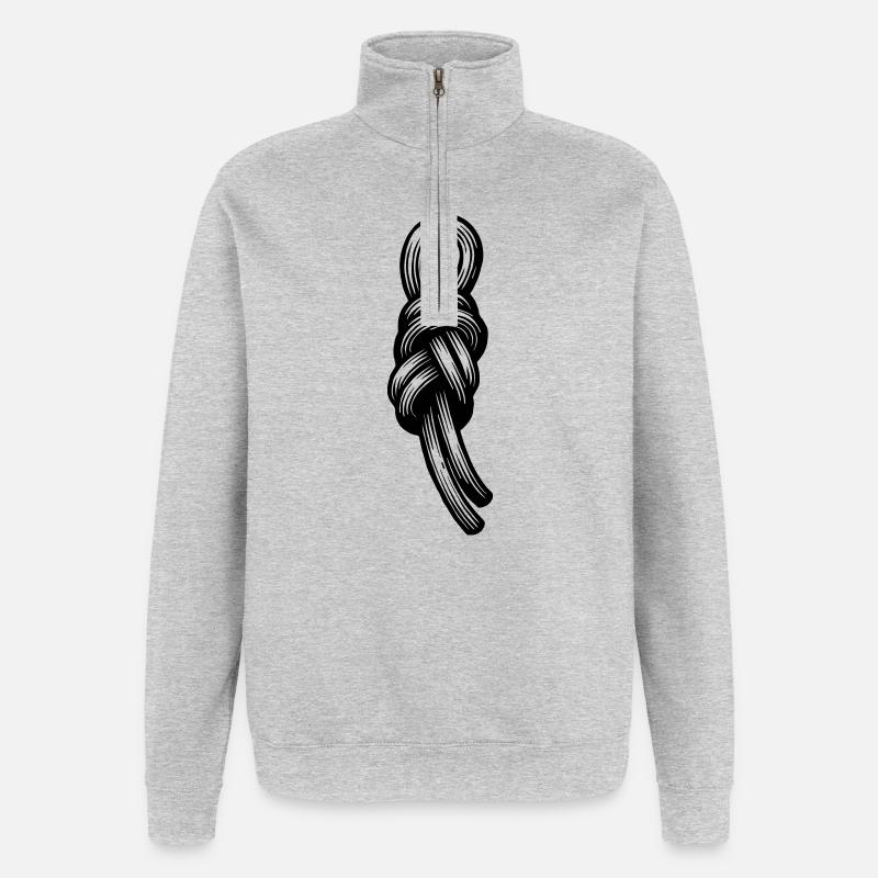 Nœud double en huit Nœud d’escalade - Sweat à zip 1/4 - gris chiné