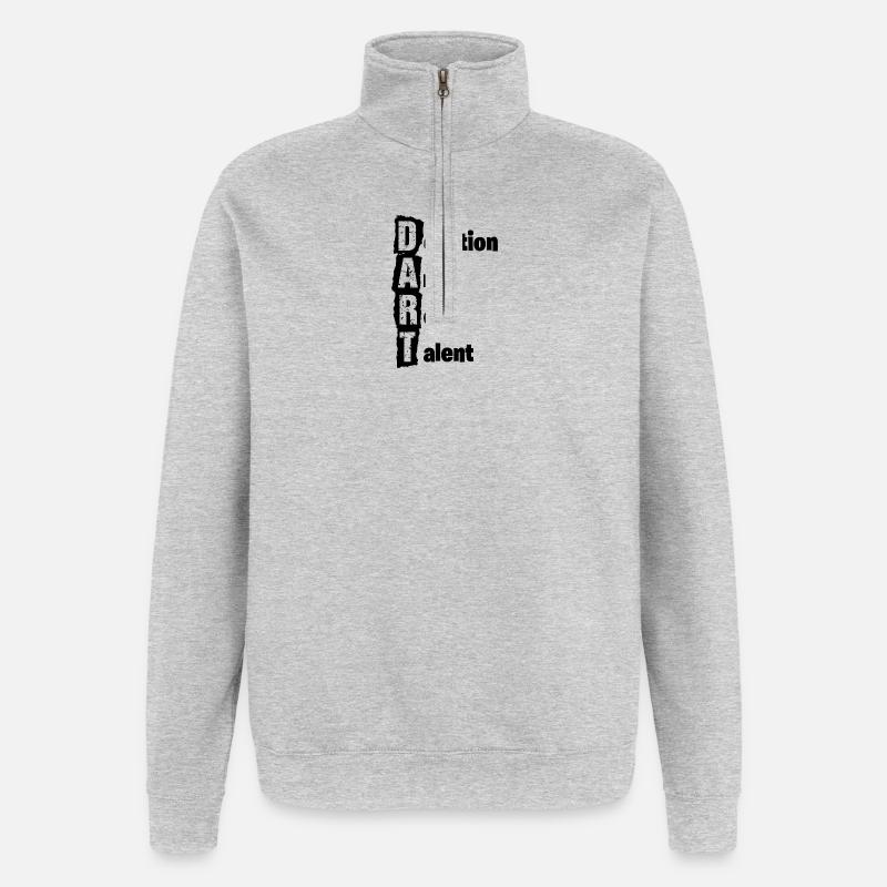 Fléchettes, fléchettes, dévotion et vrai talent - Sweat à zip 1/4 - gris chiné