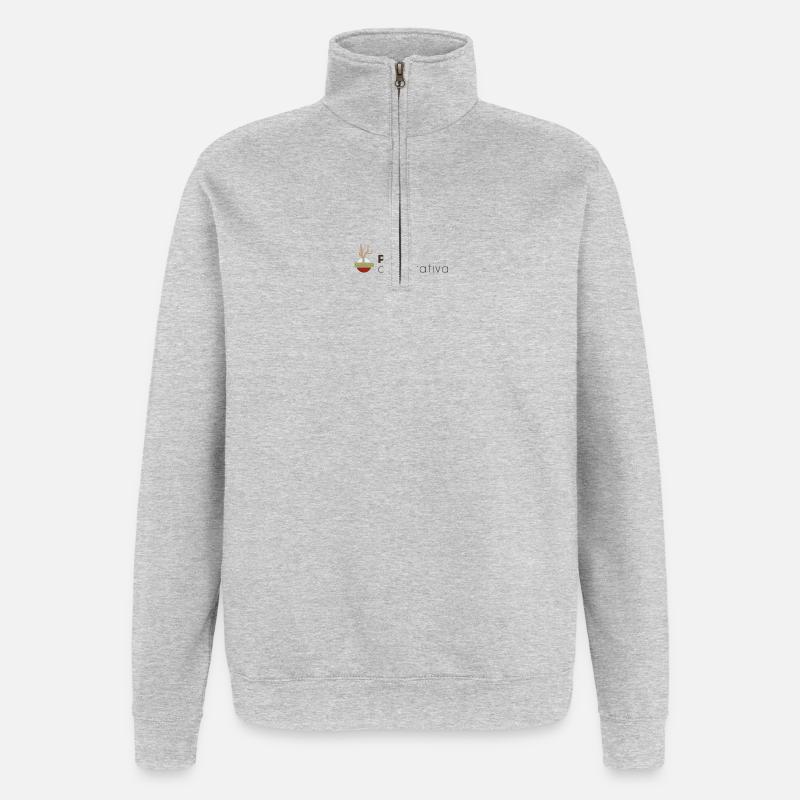 PRO_CAST - Sweat à zip 1/4 - gris chiné