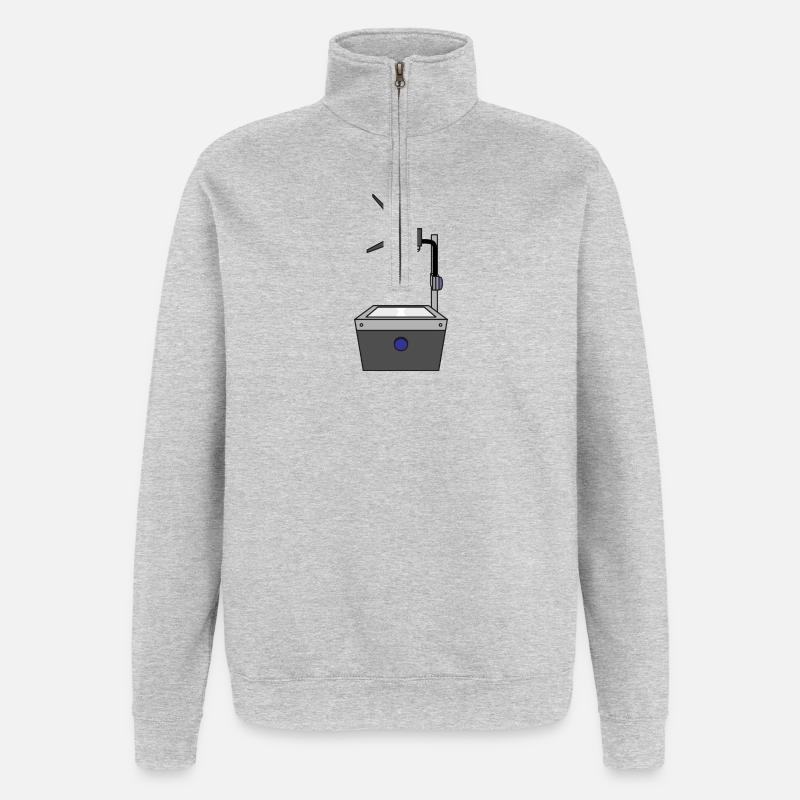 École polylux enseignant - Sweat à zip 1/4 - gris chiné