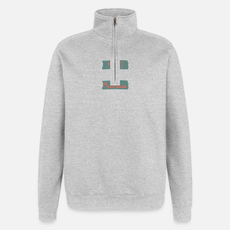 MAÎTRESSE. MERCI. MERCI MAÎTRESSE - Sweat à zip 1/4 - gris chiné
