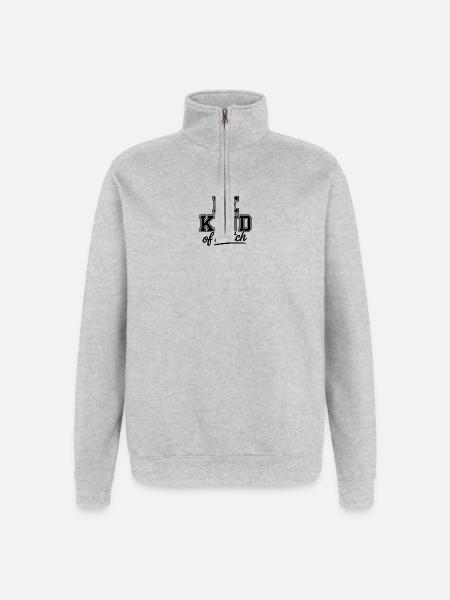 Offended Humorous Motif T-shirt - Quarter-Zip Sweatshirt - heather grey