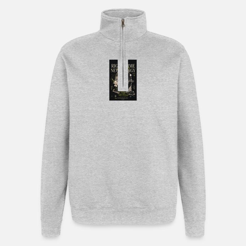 Right Time New Energy - Quarter-Zip Sweatshirt - heather grey