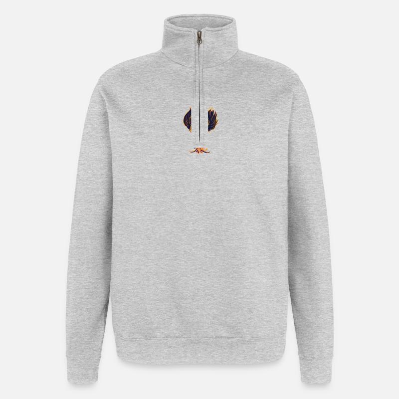 Fire phoenix in flames - Quarter-Zip Sweatshirt - heather grey