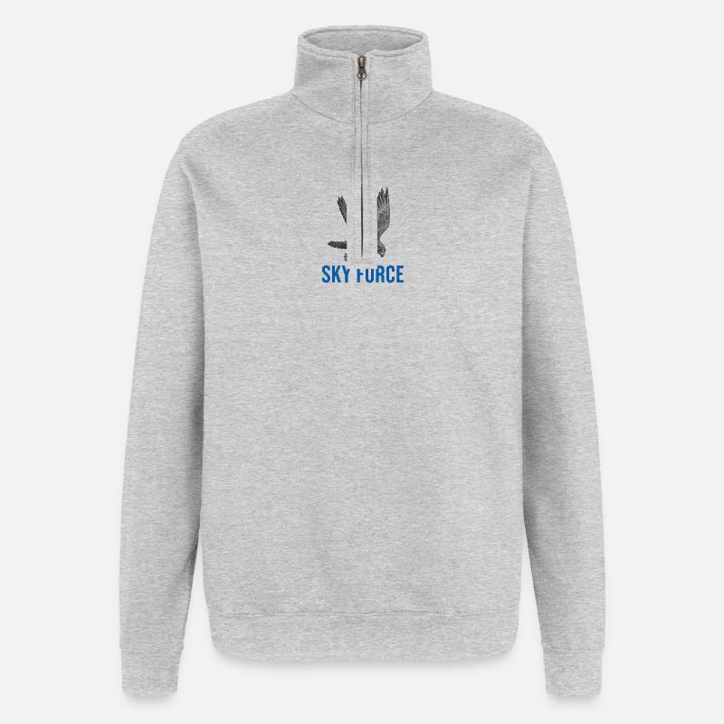 Faucon céleste Sky Force - Sweat à zip 1/4 - gris chiné