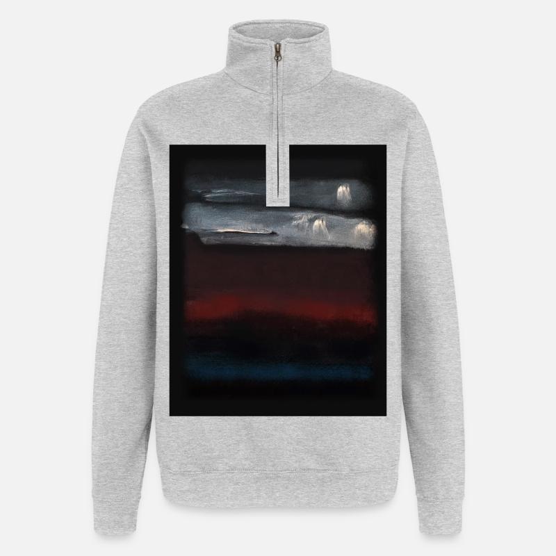 Rothko-Stil in digitalen Farben - Quarter-Zip-Sweatshirt - Grau meliert