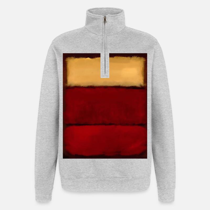 Rothko-Stil in digitalen Farben - Quarter-Zip-Sweatshirt - Grau meliert