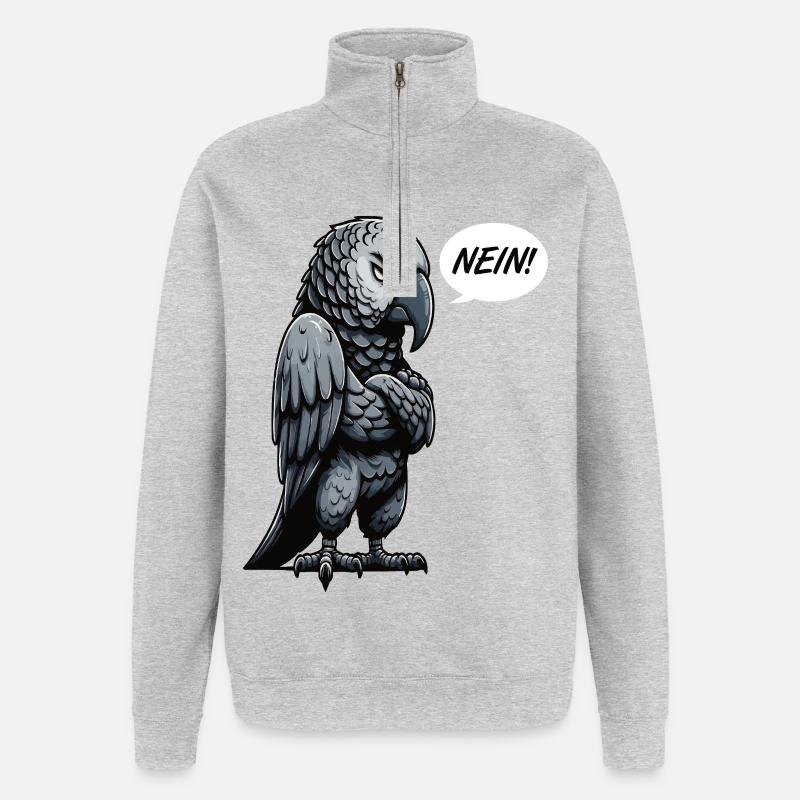 Aucun propriétaire de perroquet gris d'Afrique - Sweat à zip 1/4 - gris chiné