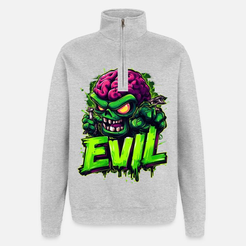 Evil - Quarter-Zip Sweatshirt - heather grey
