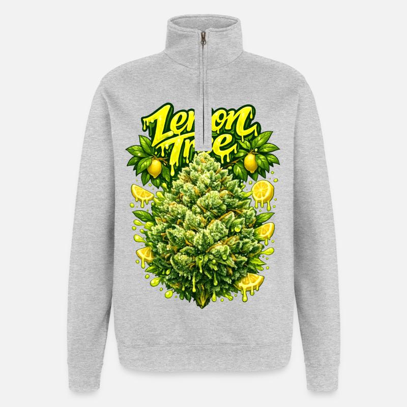 Graffiti Lemon Tree Grav Art - Sweat à zip 1/4 - gris chiné