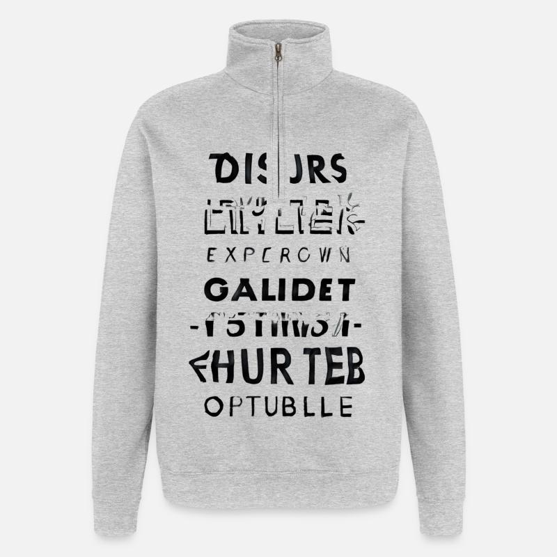 Glitchtext Kaskade - Quarter-Zip-Sweatshirt - Grau meliert