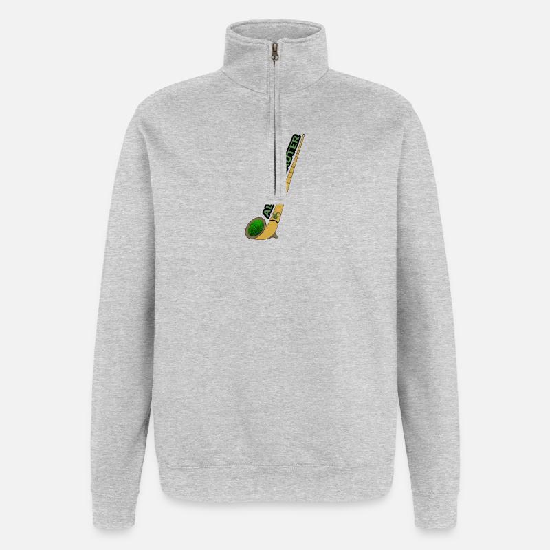 Alphorn Bong - Quarter-Zip-Sweatshirt - Grau meliert