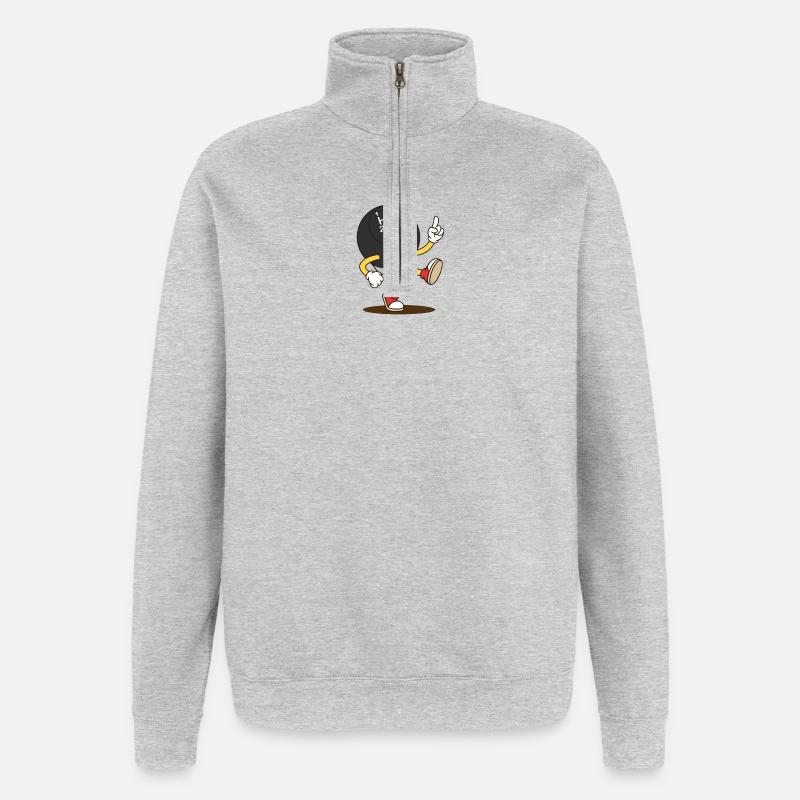 Shift Button Hero Dancing - Quarter-Zip Sweatshirt - heather grey