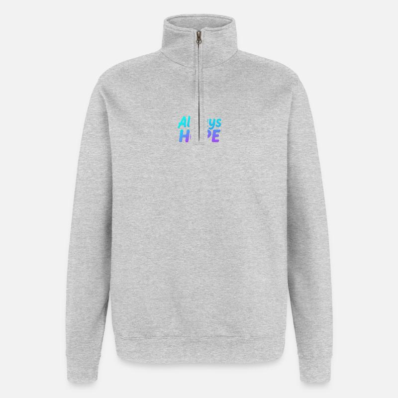 Always Hope Gradient - Sweat à zip 1/4 - gris chiné