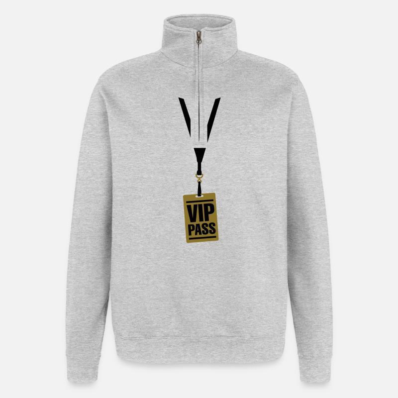 VIP Pass - Sweat à zip 1/4 - gris chiné