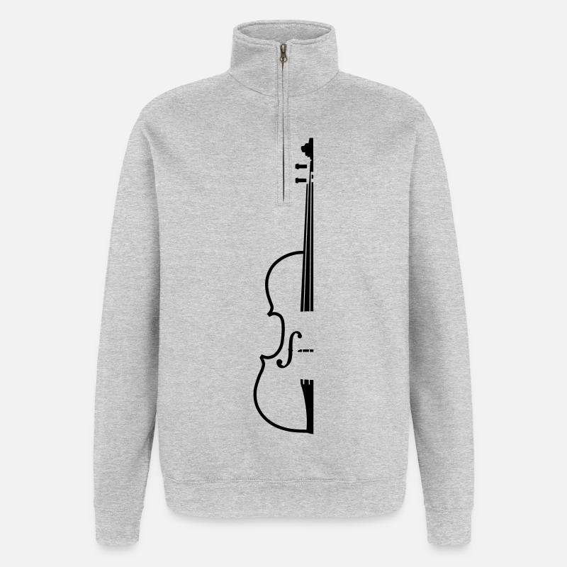 violon - Sweat à zip 1/4 - gris chiné