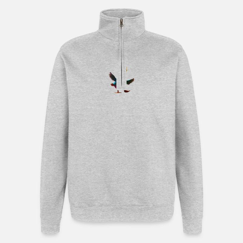 Dancing Duck - Quarter-Zip Sweatshirt - heather grey