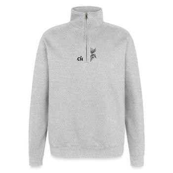 ciao kakao - Quarter-Zip-Sweatshirt - Grau meliert - Vorne - AI Model Female 172 light (172cm) & AI Model Male 178 dark (178cm)
