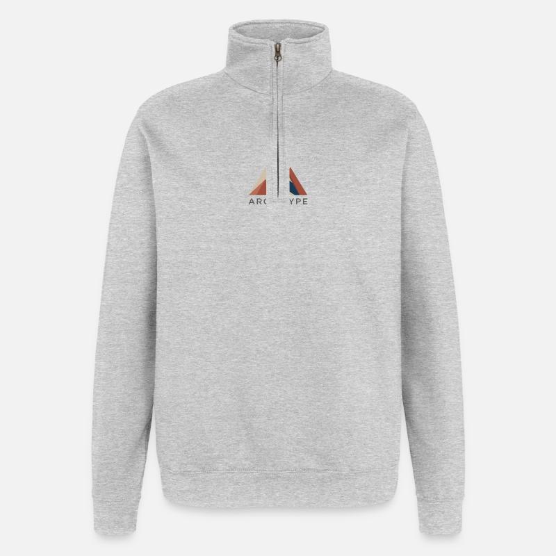 Archityp Nr. 1 - Quarter-Zip-Sweatshirt - Grau meliert