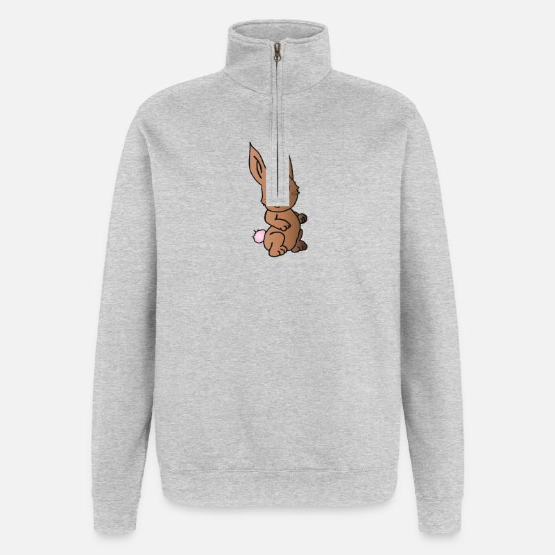 Henriette Hase - Sweat à zip 1/4 - gris chiné