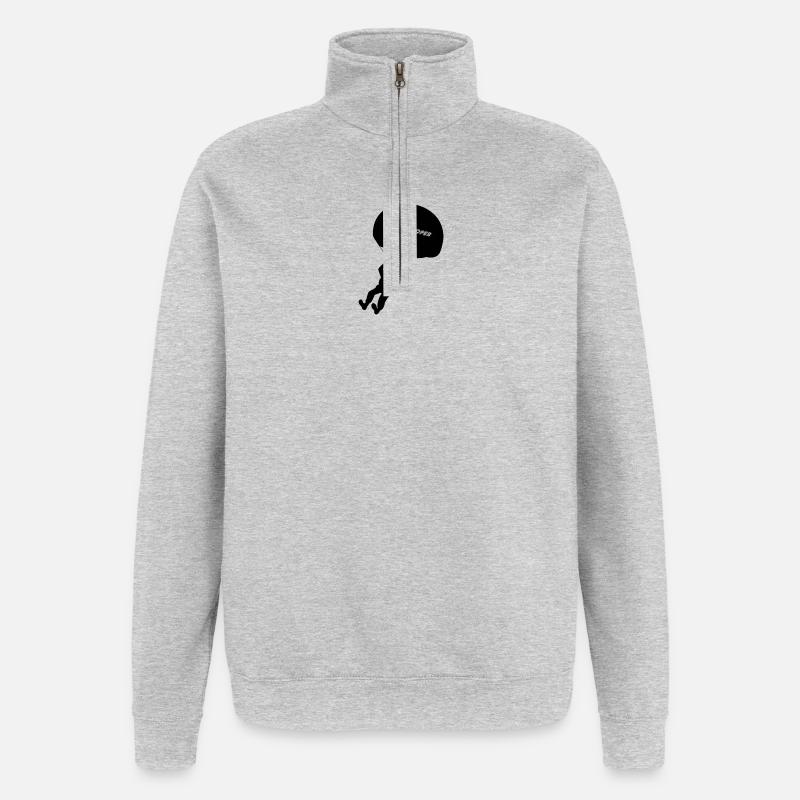 Fallschirmjaeger - Quarter-Zip-Sweatshirt - Grau meliert