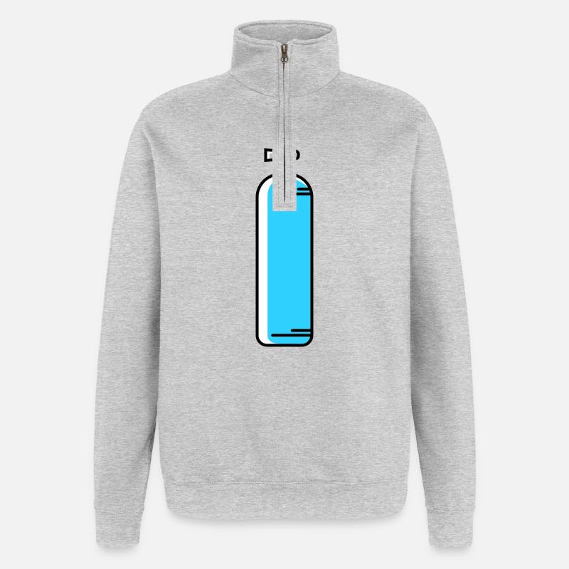 Icône de plongée en oxygène - Sweat à zip 1/4 - gris chiné