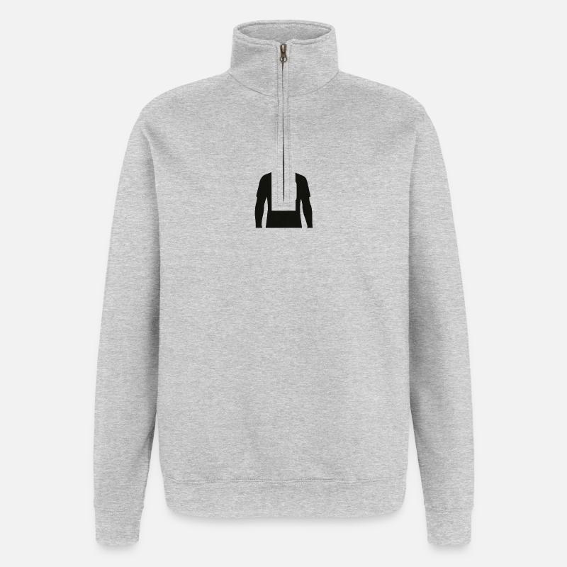 Footballeur à tête de patate - Sweat à zip 1/4 - gris chiné