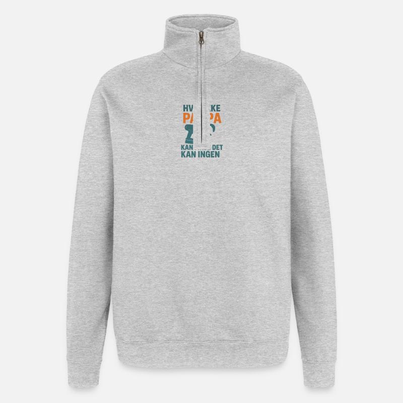 Memory Design with Tools Motif - Quarter-Zip Sweatshirt - heather grey