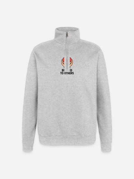 Hands Holding Heart of Kindness - Quarter-Zip Sweatshirt - heather grey