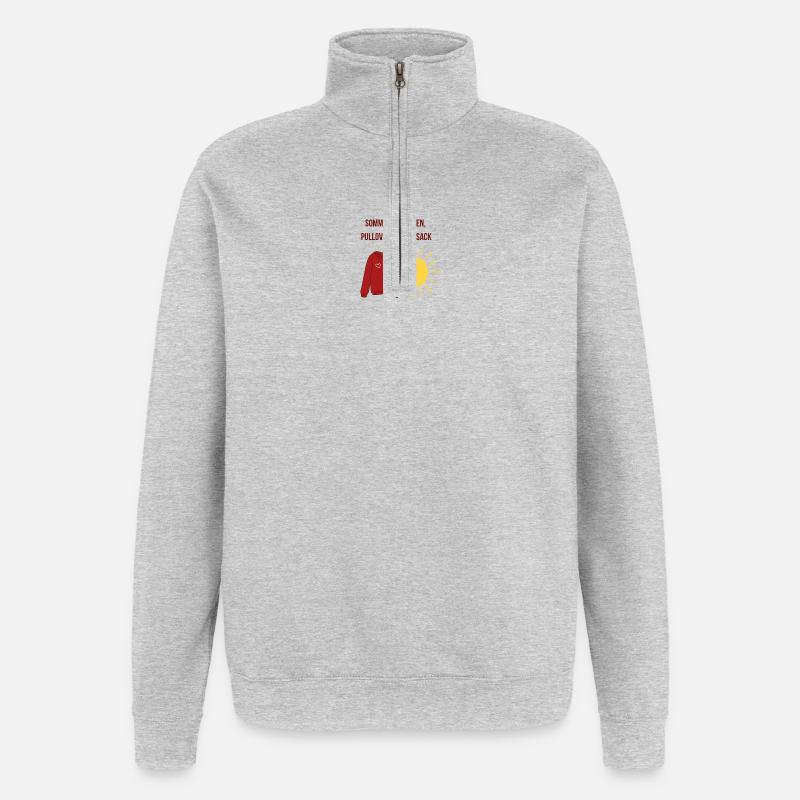 Sommer im Herzen, Pullover im Rucksack - Quarter-Zip-Sweatshirt - Grau meliert