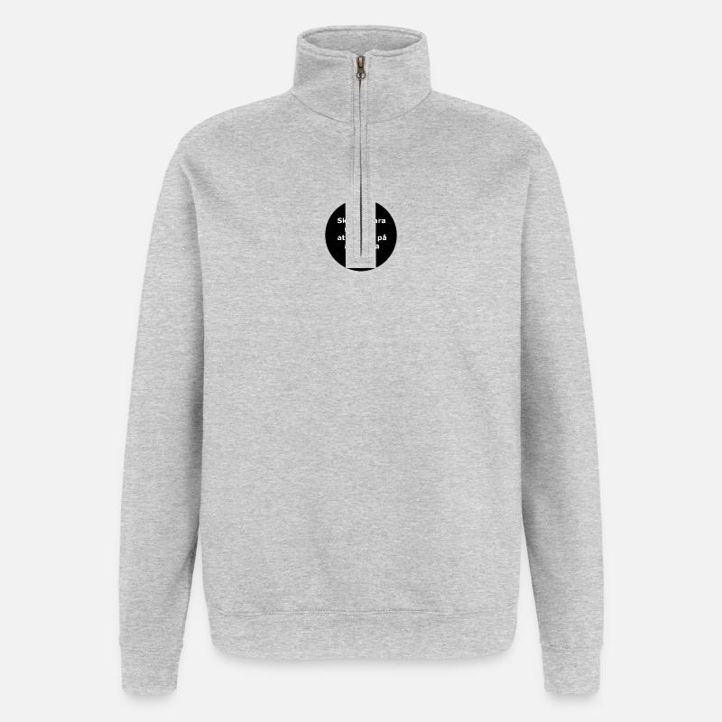 Should it be so,,,(Black circle) - Quarter-Zip Sweatshirt - heather grey