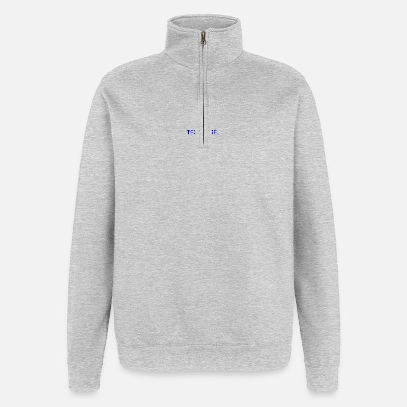 Texte brut Texte bleu Imprimé - Sweat à zip 1/4 - gris chiné