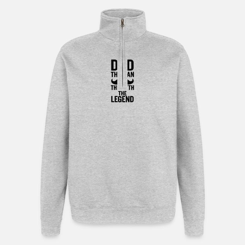 Conception de jour Pharsotic avec moustache - Sweat à zip 1/4 - gris chiné