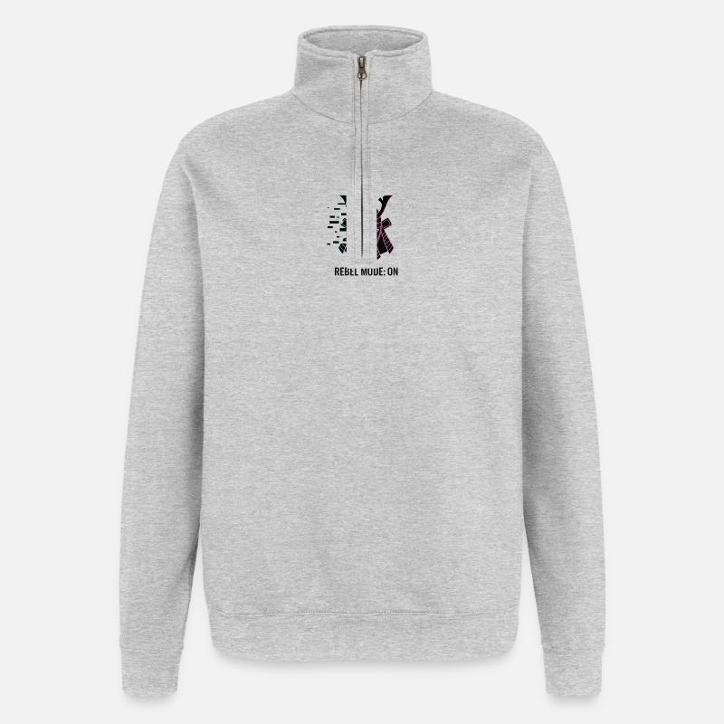 Samurai Rebel - Sweat à zip 1/4 - gris chiné