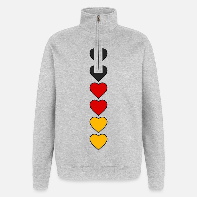 Germany Hearts - Quarter-Zip Sweatshirt - heather grey