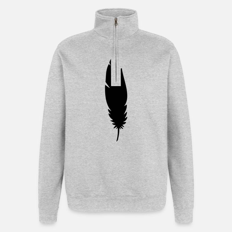 Feather - Sweat à zip 1/4 - gris chiné