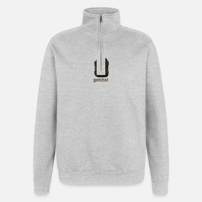 Surveillance, Camera - Quarter-Zip Sweatshirt - heather grey