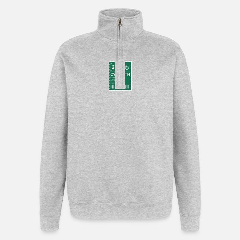 Cyclepath Definition Print Tee - Quarter-Zip Sweatshirt - heather grey
