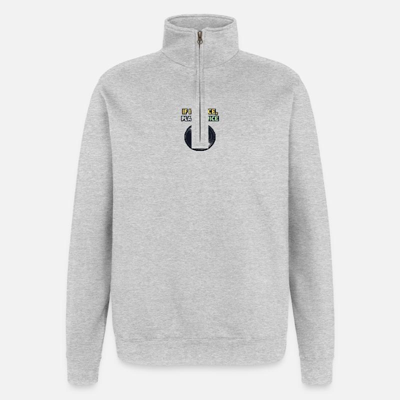 Si c’est bien, joue-le deux fois - Sweat à zip 1/4 - gris chiné
