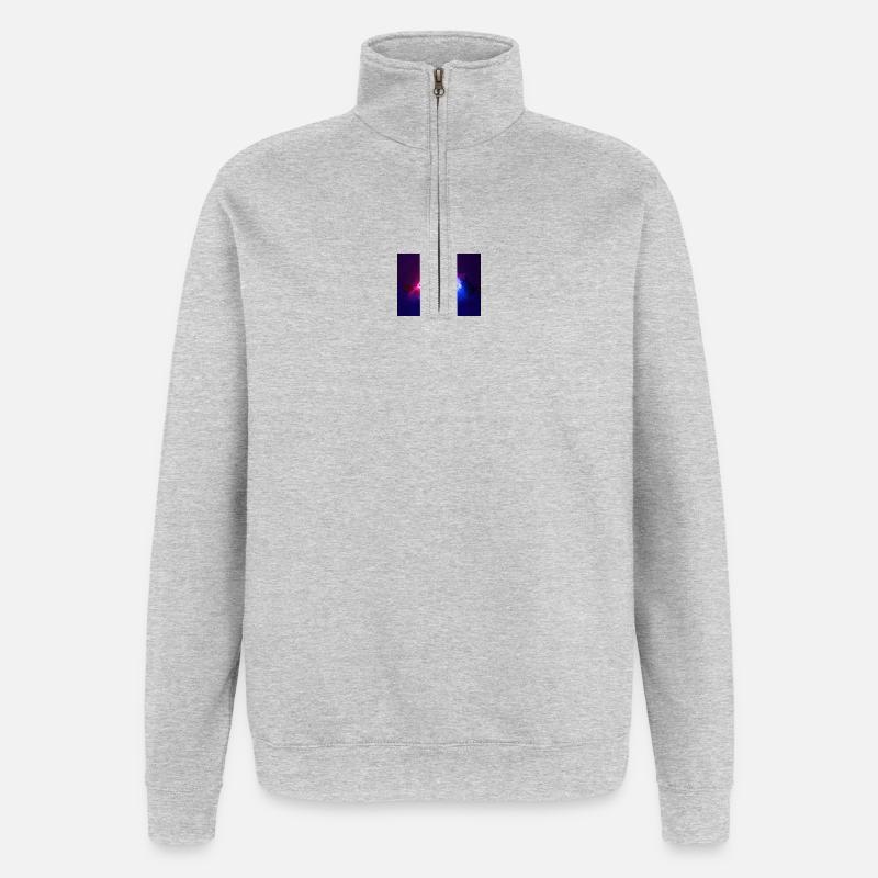 Diamant Nuage Néon - Sweat à zip 1/4 - gris chiné
