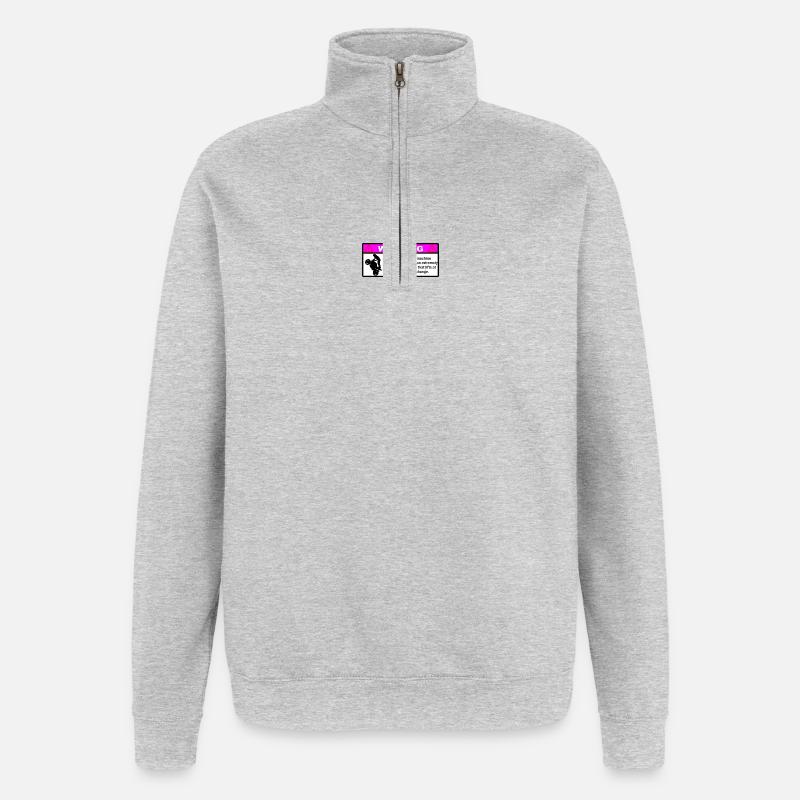 Vorsichtig - Quarter-Zip-Sweatshirt - Grau meliert