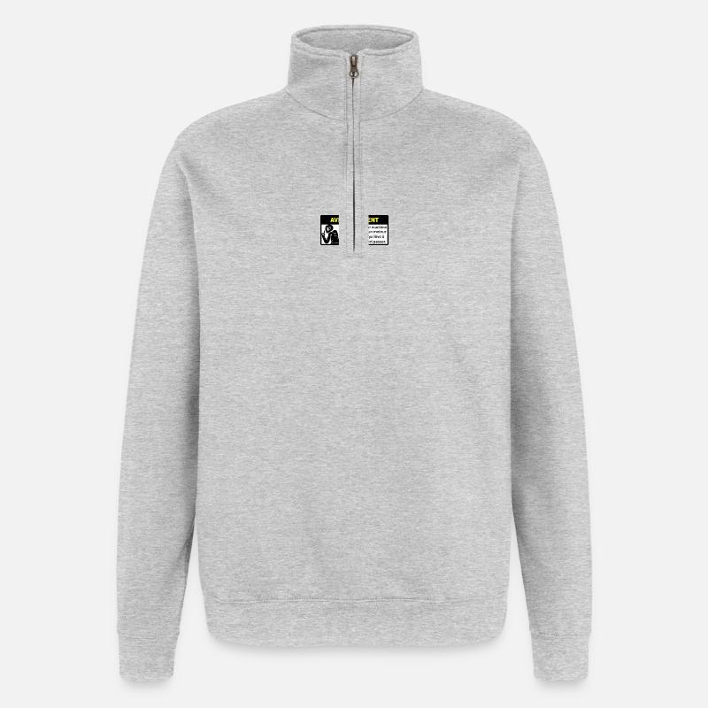 Eindringliche Warnung - Quarter-Zip-Sweatshirt - Grau meliert