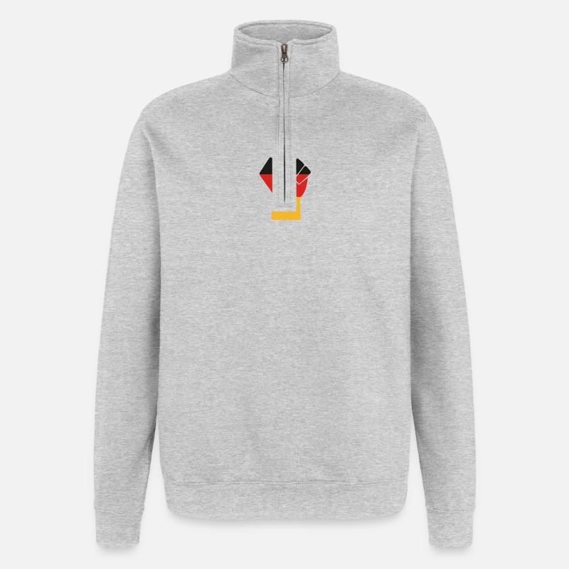 Flaggenfaust Kraft der Einheit - Quarter-Zip-Sweatshirt - Grau meliert
