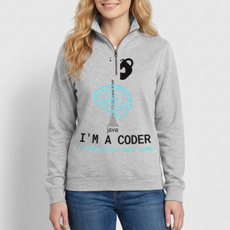T-shirt Coder : Du café dans le code – Nerdy Programmie Sweat à zip 1/4