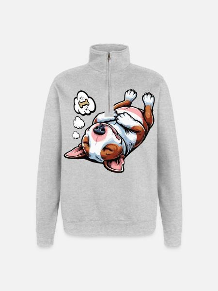 Miniatur Bullterrier Bully Bullterrierbesitzer - Quarter-Zip-Sweatshirt - Grau meliert